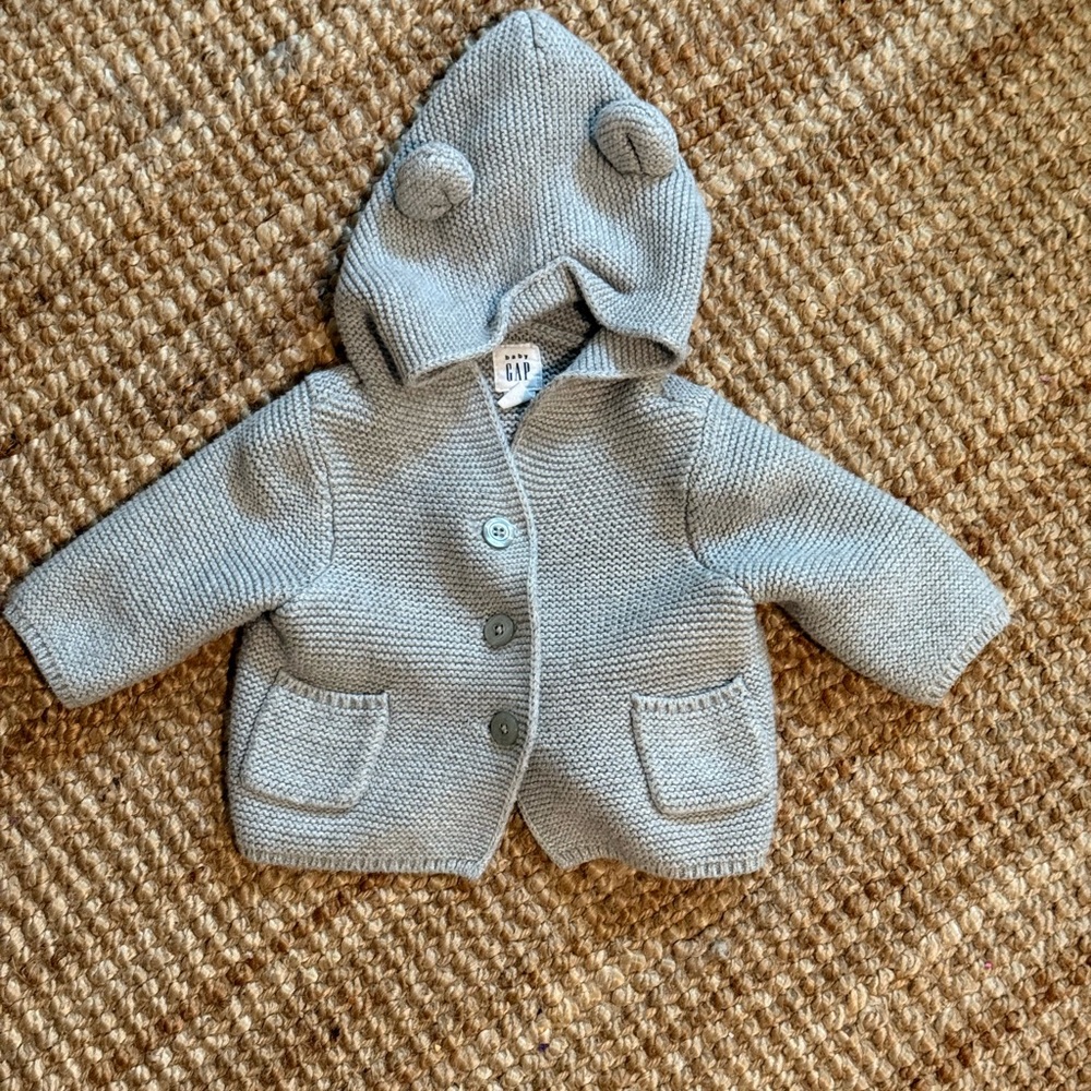 GAP Baby Knit Hoodie in Gray
